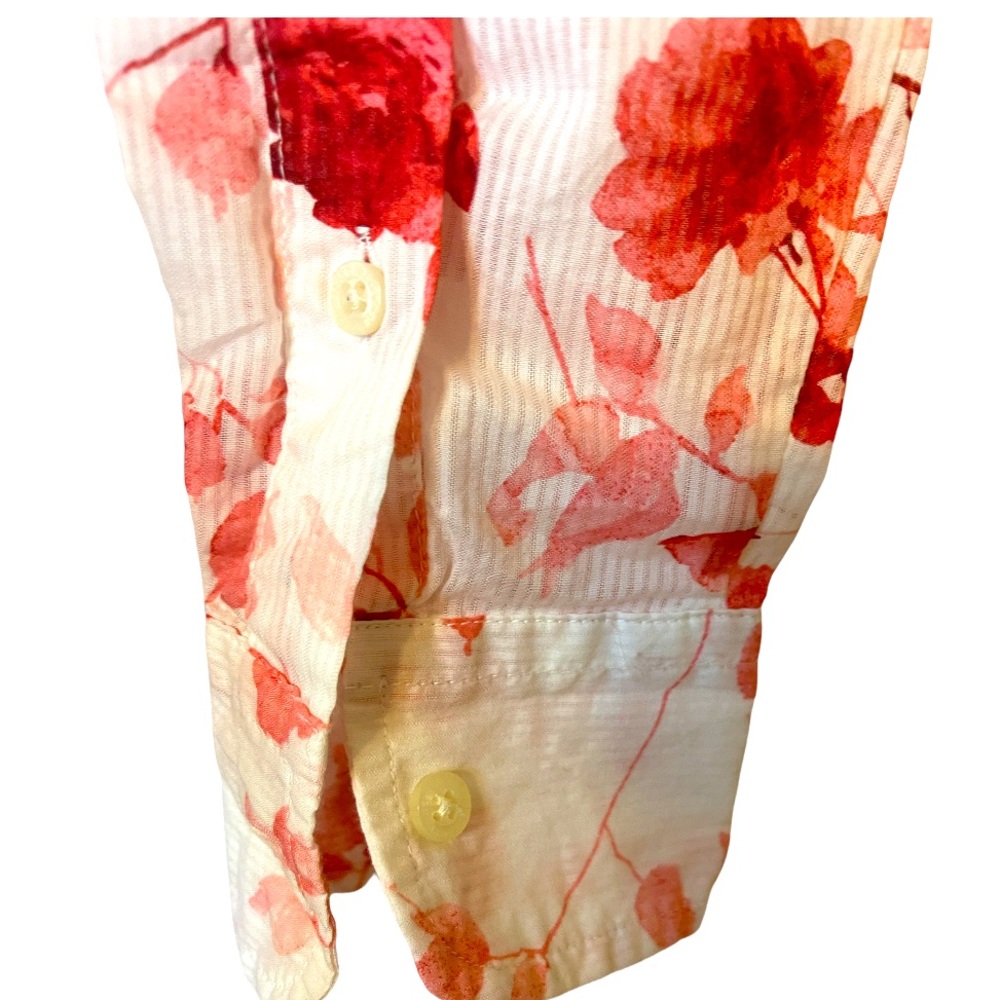 LAUREN RALPH LAUREN - Floral Pink Button Down Blouse. Size PXS - Picture 7 of 13